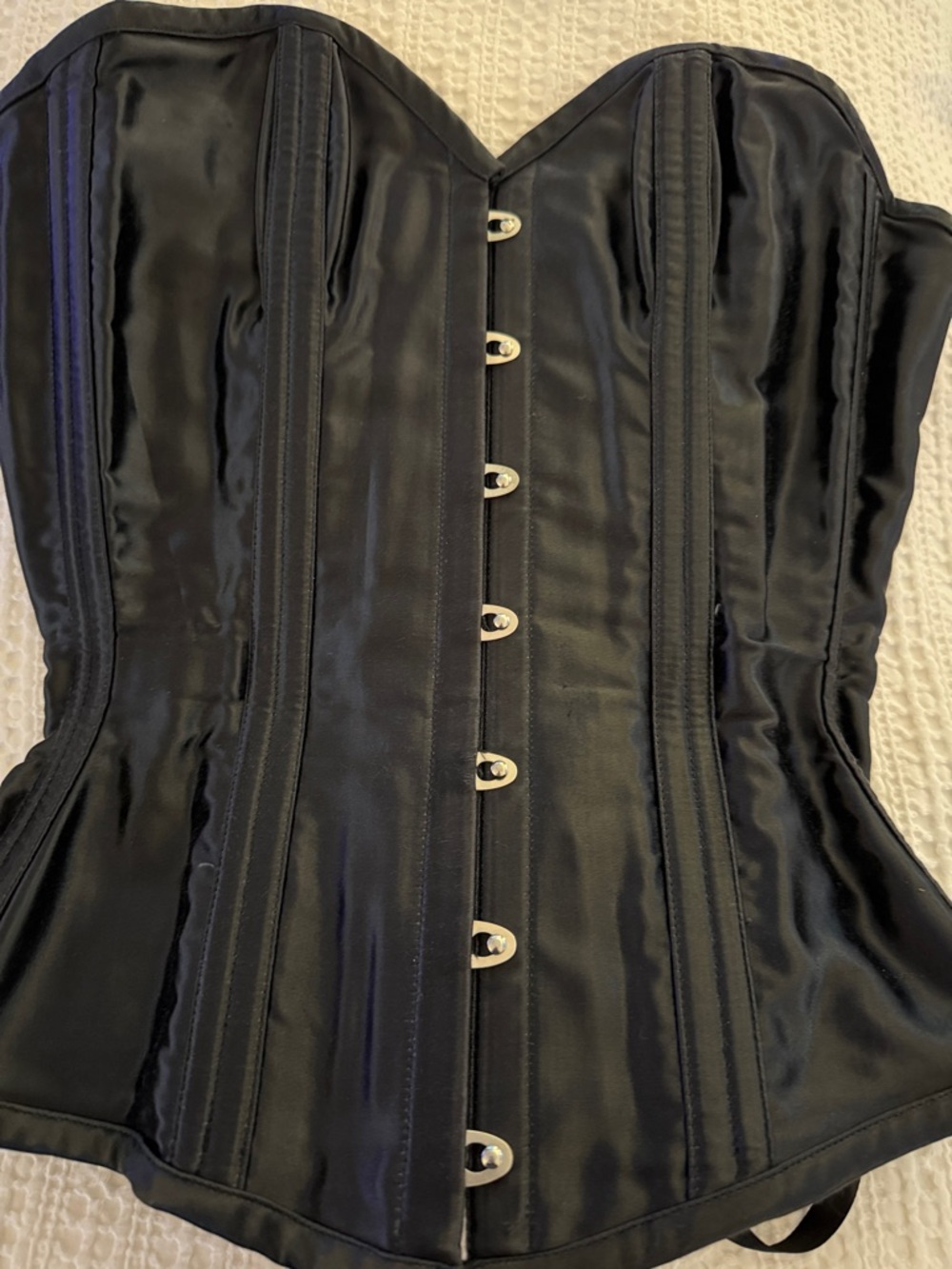 DARK GARDEN OF SAN FRANCISCO Black Sweetheart Satin Corset Size 24